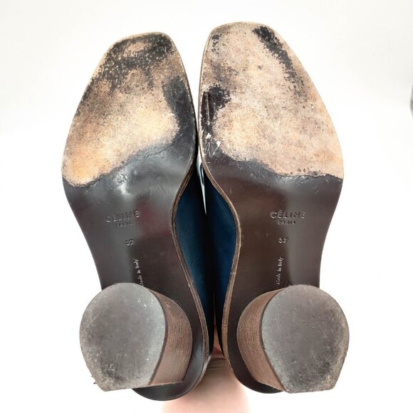 Celine Phoebe Philo Lace Up Oxford Loafer Boots in Navy 37 7 - Picture 7 of 8